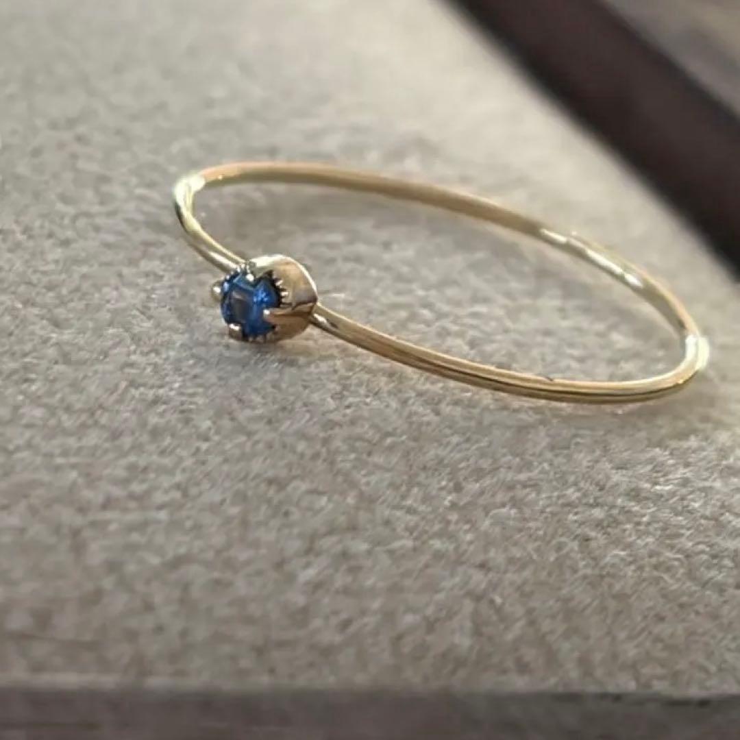 k10 サファイア　ミルグレインミニリング