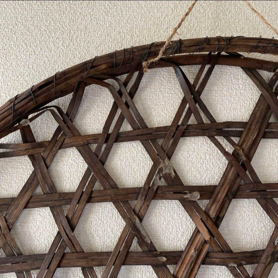 アンティークお蚕籠 古道具 竹カゴ 大笊 骨董 壁飾り 昔道具 植栽飾り