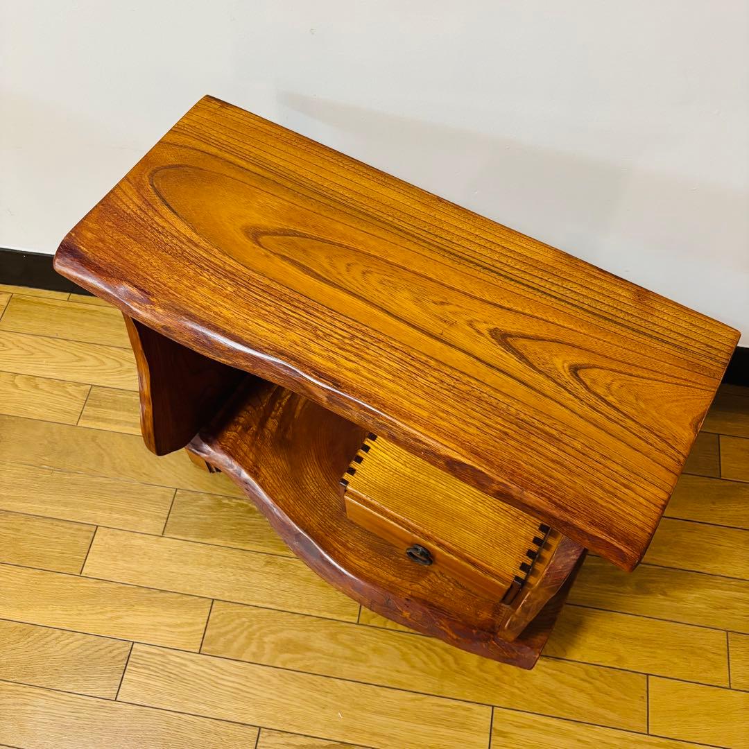 【希少品】深谷木工 木製 天然木 板 脚付き 座卓 サイドテーブル　送料込み