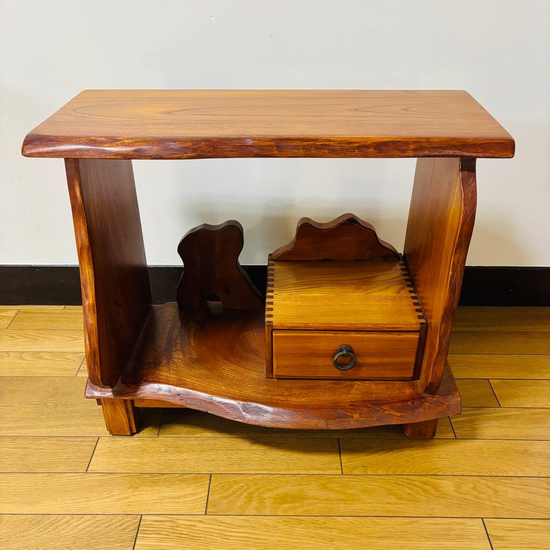 【希少品】深谷木工 木製 天然木 板 脚付き 座卓 サイドテーブル　送料込み
