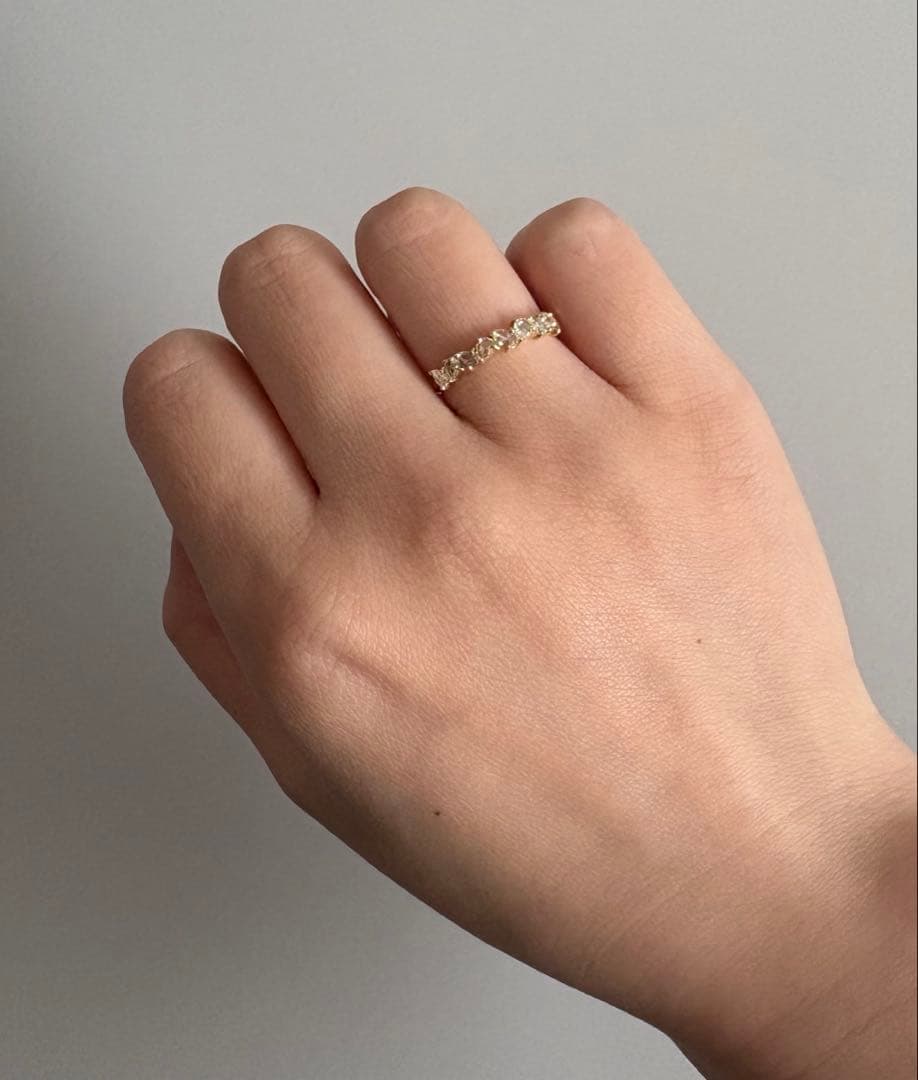 K18YG ローズカットダイヤ　エタニティリング