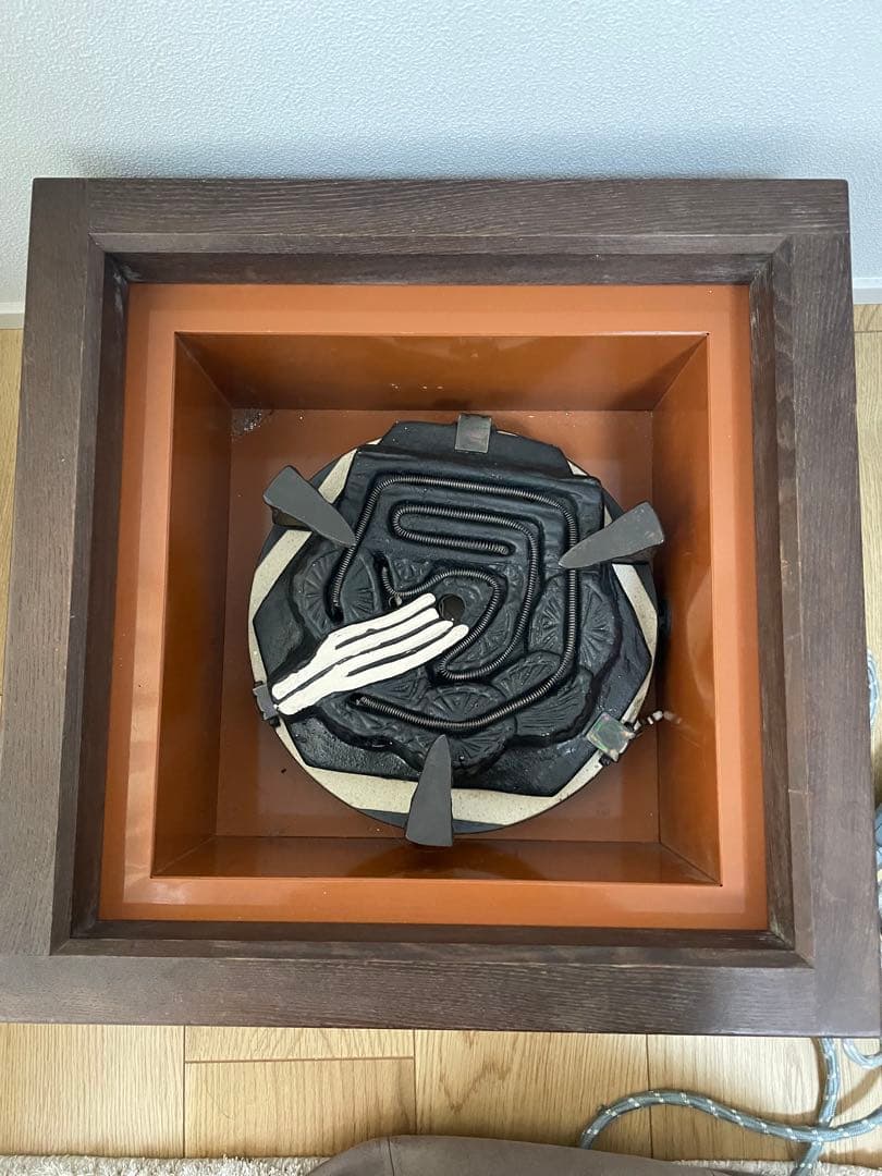 桑置炉 炭型 電熱器 茶道具 置炉 焼杉置戸 桑色 銅 野々田商店　美品