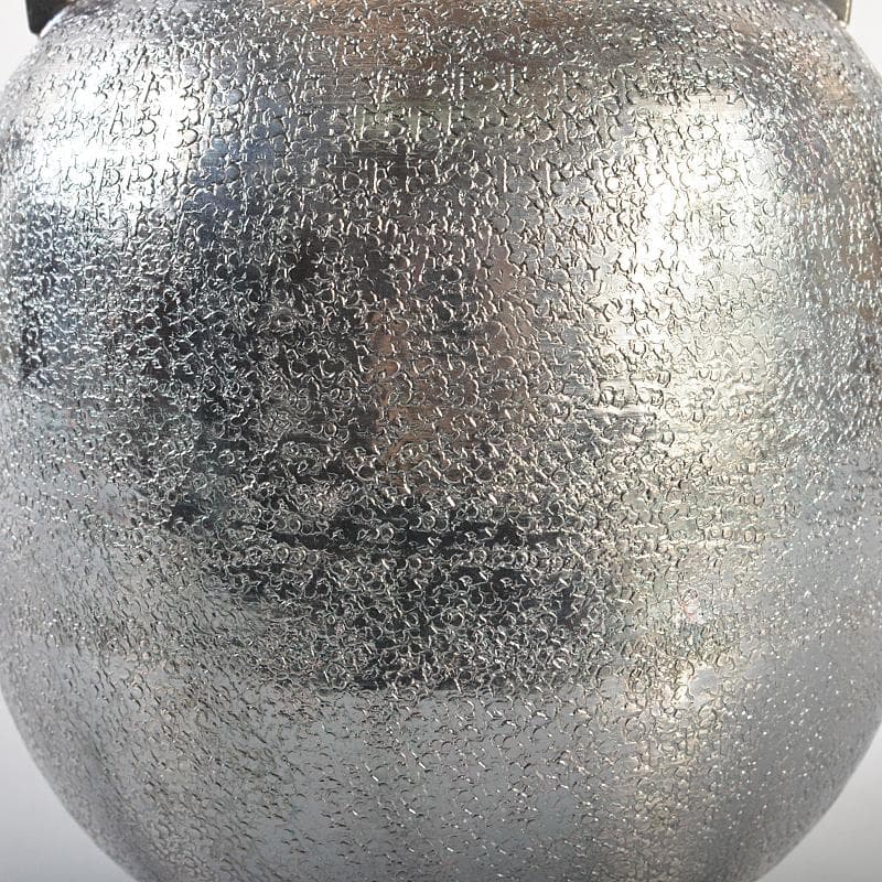 煎茶道具　白銅いぶし銀　棗型湯沸し　約412g　M　R7128