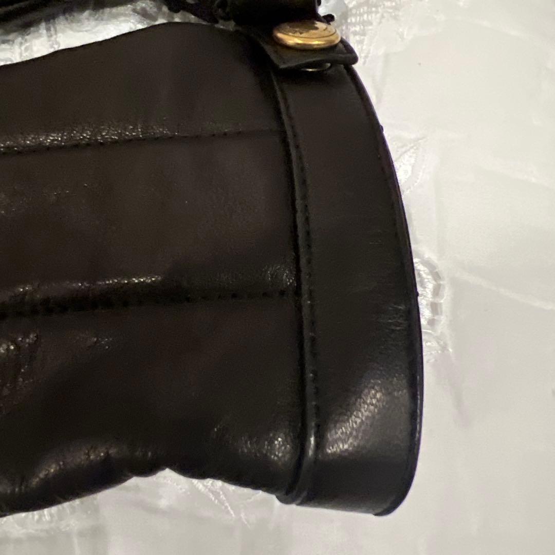 未使用　ダンヒル　最高級レザー手袋　カシミヤ100 黒 本革 ラスト1点