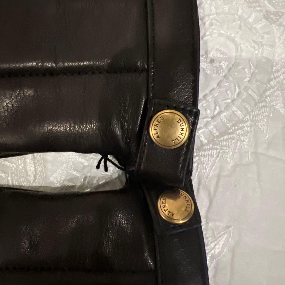 未使用　ダンヒル　最高級レザー手袋　カシミヤ100 黒 本革 ラスト1点