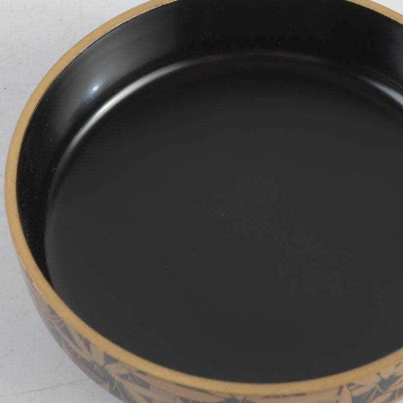 茶道具　瑞雲造　漆塗　総竹林蒔絵　平棗　共布共箱　V　9465