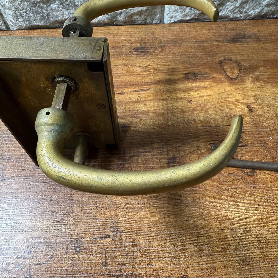 フランス アンティーク ヴィンテージ 鍵付き 真鍮製 ドアノブ