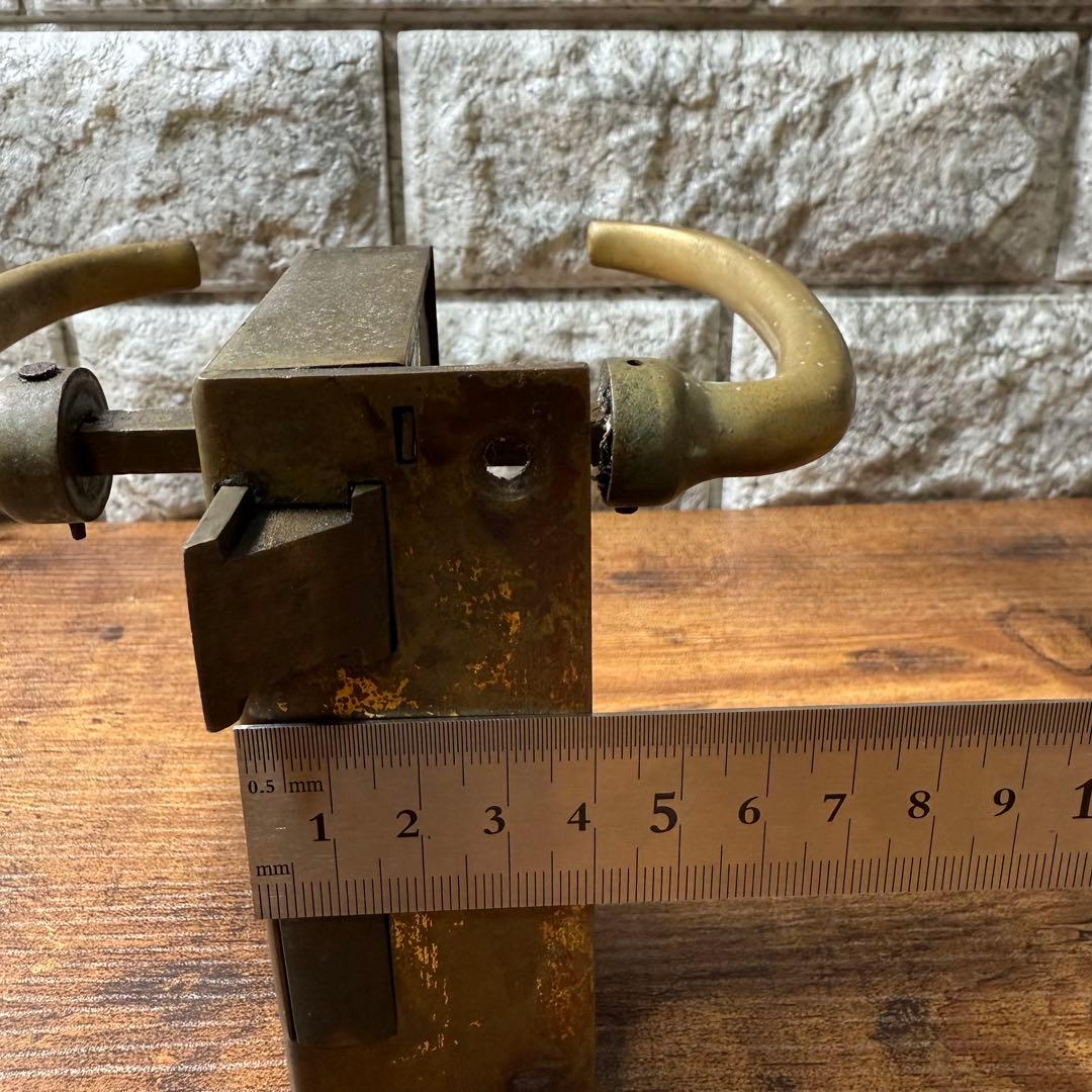 フランス アンティーク ヴィンテージ 鍵付き 真鍮製 ドアノブ