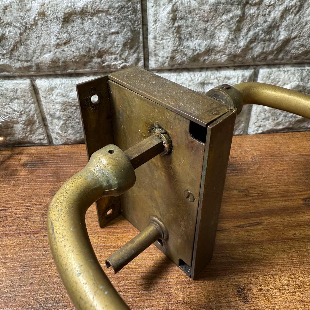 フランス アンティーク ヴィンテージ 鍵付き 真鍮製 ドアノブ
