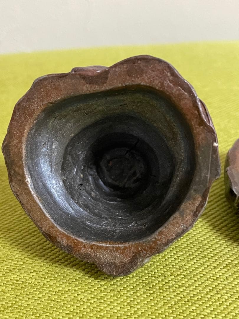 備前焼　難波好陽　香合　在銘　たぬき和尚５センチ