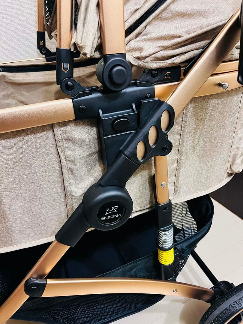 SKISOPGO ペットカート 犬用ベビーカー カーキ