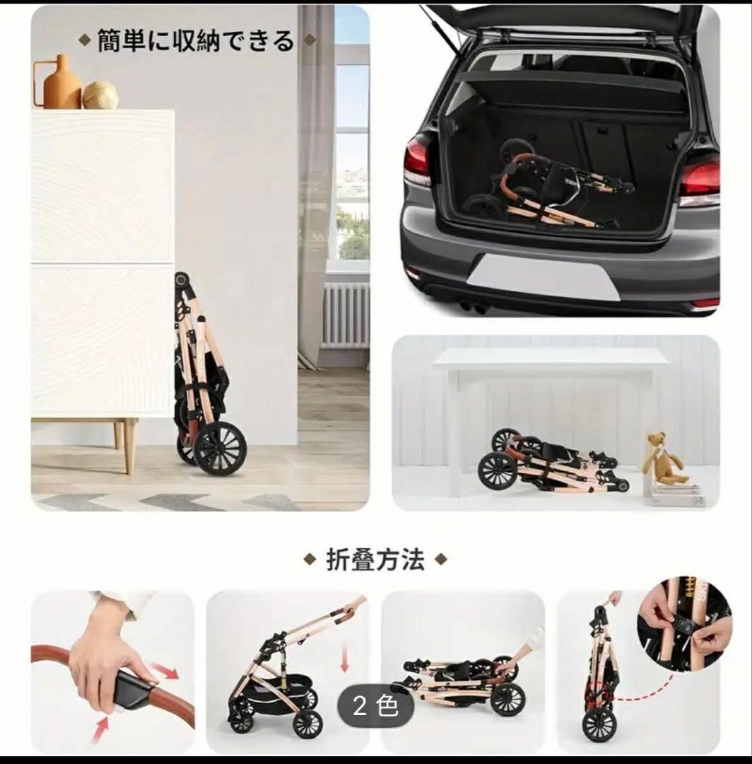 SKISOPGO ペットカート 犬用ベビーカー カーキ
