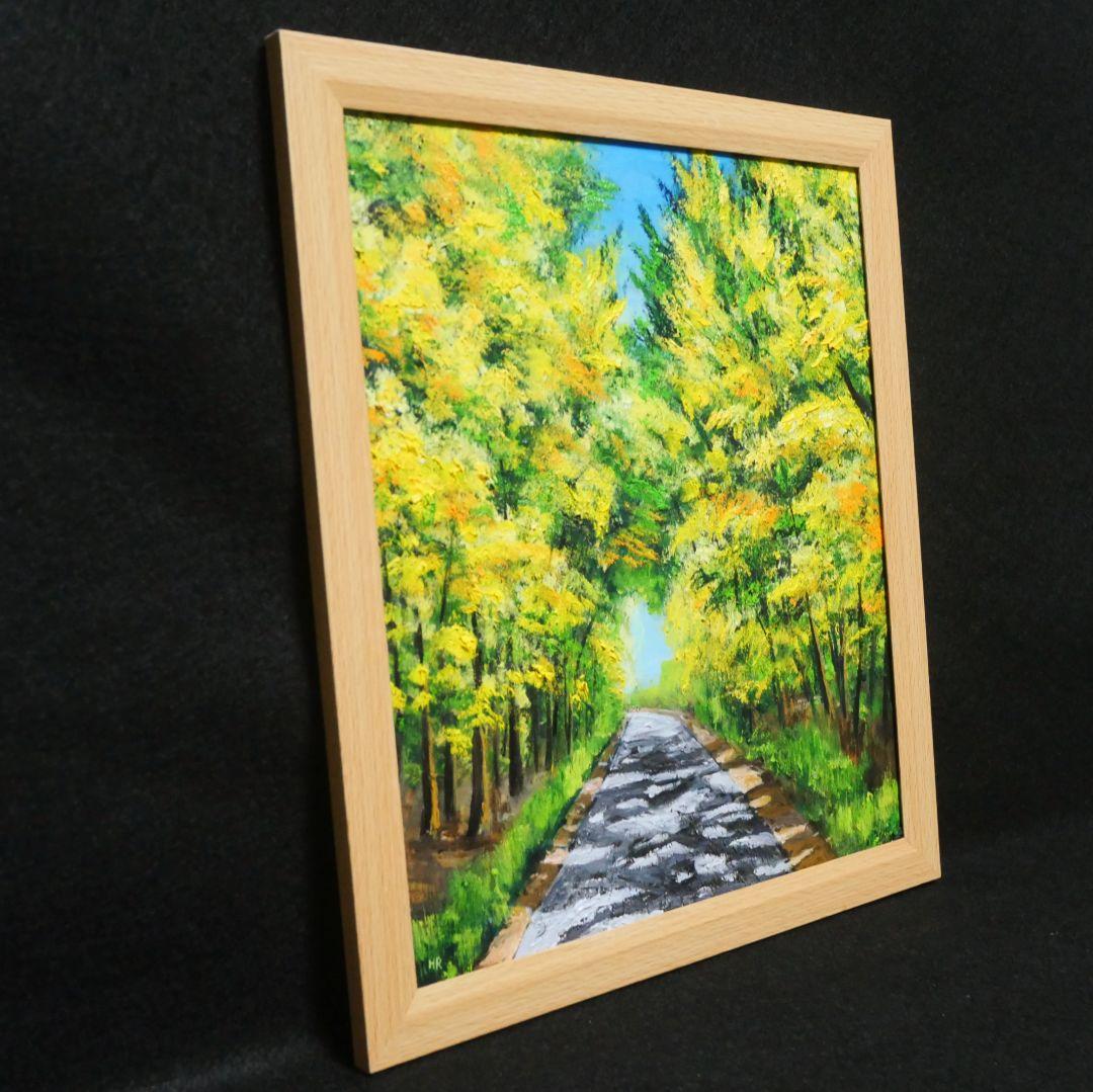 油絵 油彩 油彩画 絵 絵画【ミモザの道】