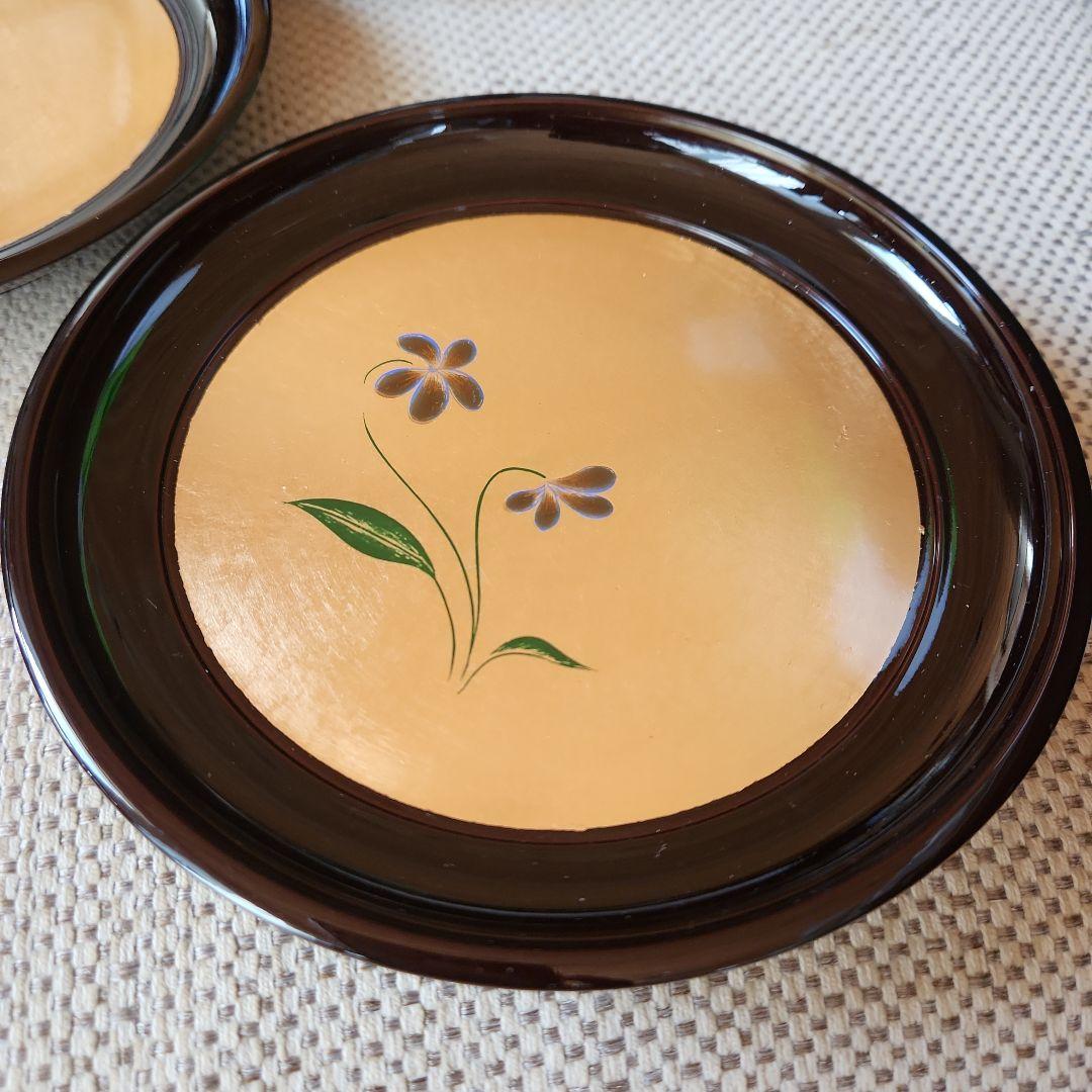 【貴重】高級漆器皿 菓子器 5枚セット 花模様