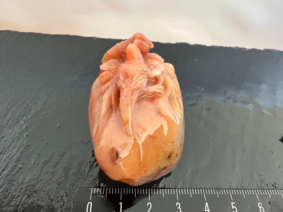 【喜鹊连枝】ラオス石　鳥　篆刻　印材 落款 遊印 雅号 書道