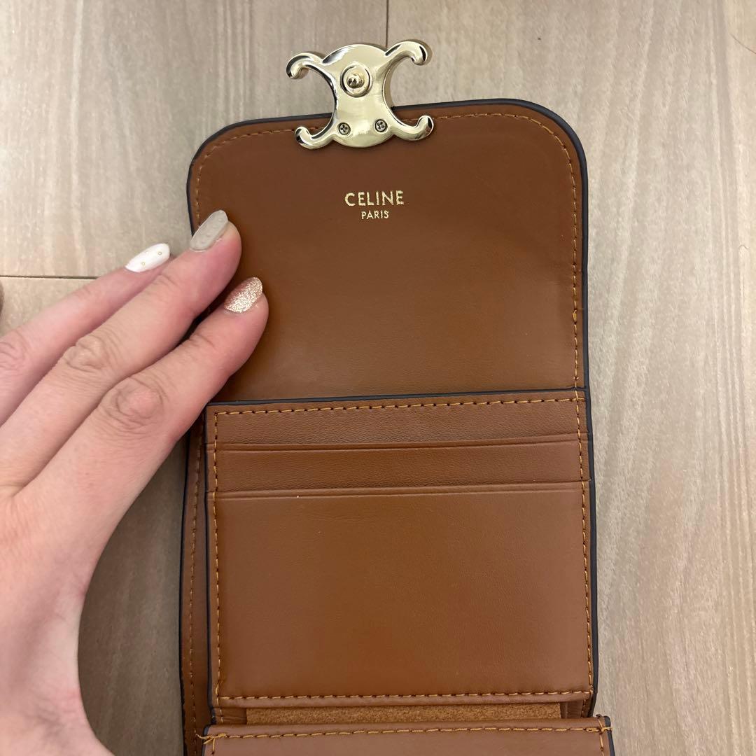 CELINE 三つ折り財布 ブラック/ブラウン