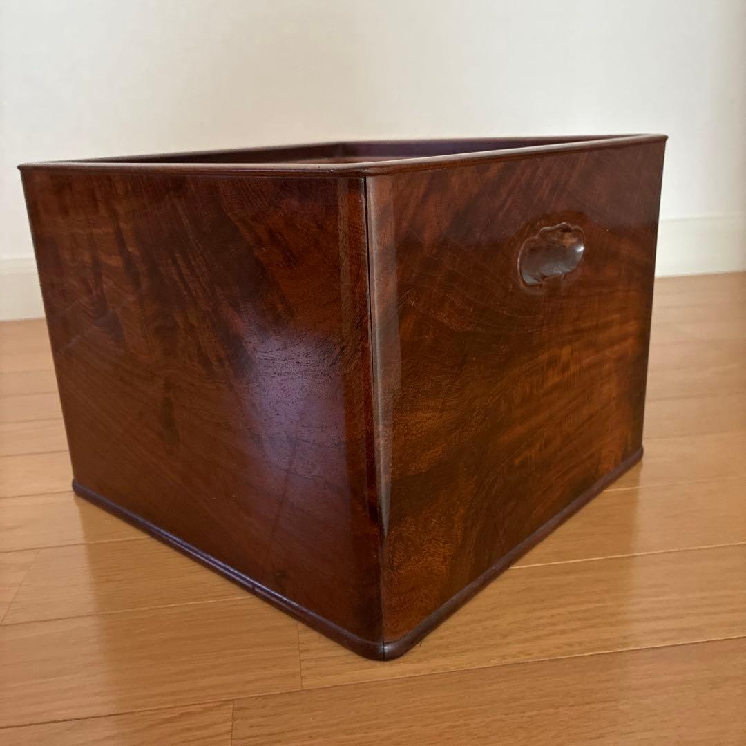 木製火鉢 黒江屋漆器店 C2229 古いラベル付き