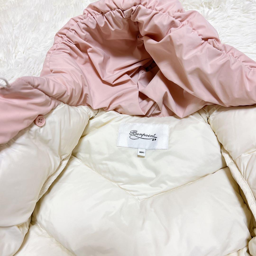 ボンポワン　ピンク　ダウンコート　18m フード付き　冬　80 ダウンジャケット