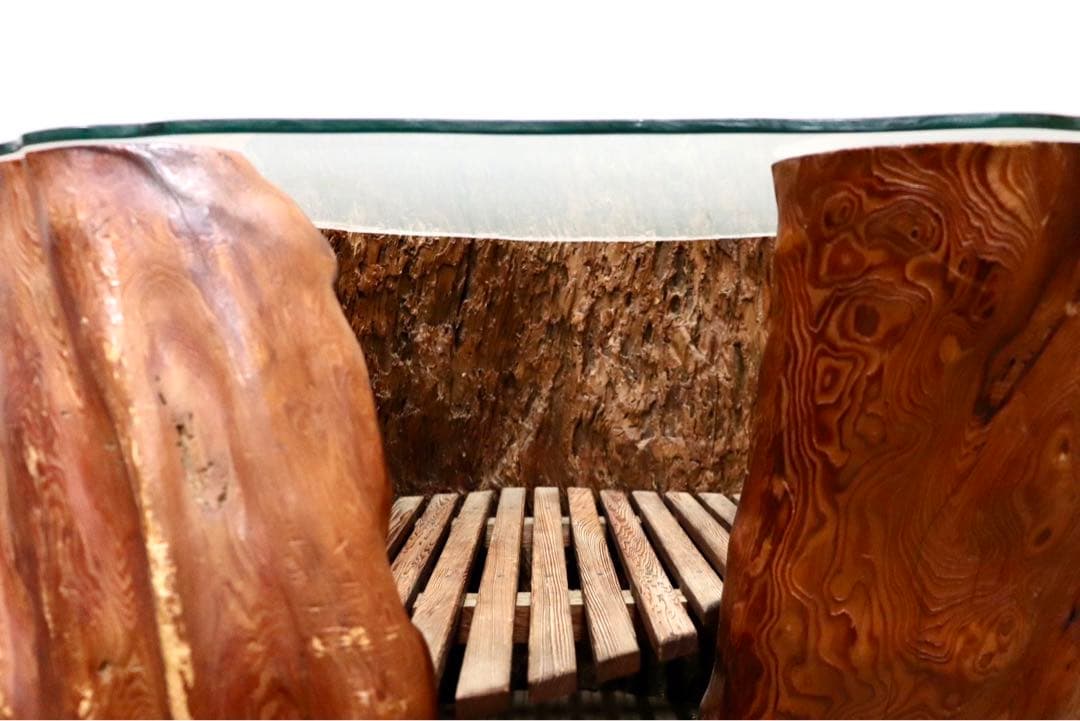 GMGK458○世界遺産屋久杉 工房家具 切株 センターテーブル リビングテーブ