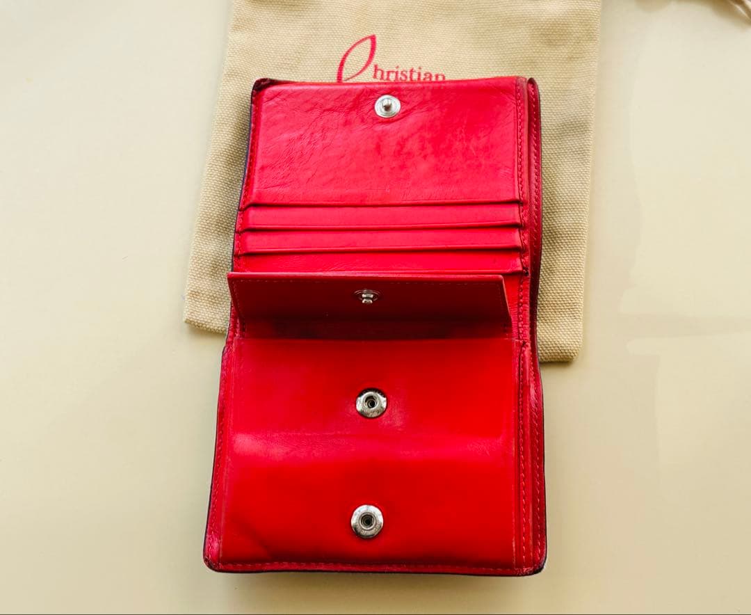 本日迄値下‼️希少限定カラー‼️クリスチャン　ルブタン DRAWER 二つ折り　財布