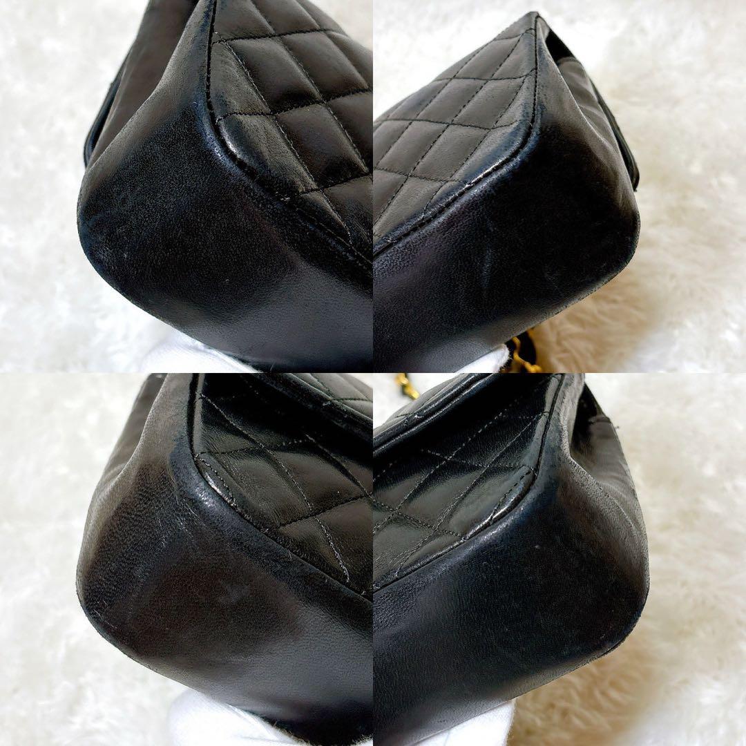 CHANEL ✨シャネル　ミニマトラッセ　ラムスキン　ショルダーバッグ　黒　金