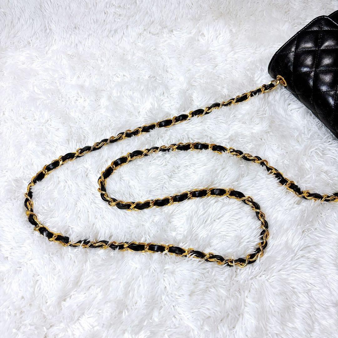 CHANEL ✨シャネル　ミニマトラッセ　ラムスキン　ショルダーバッグ　黒　金