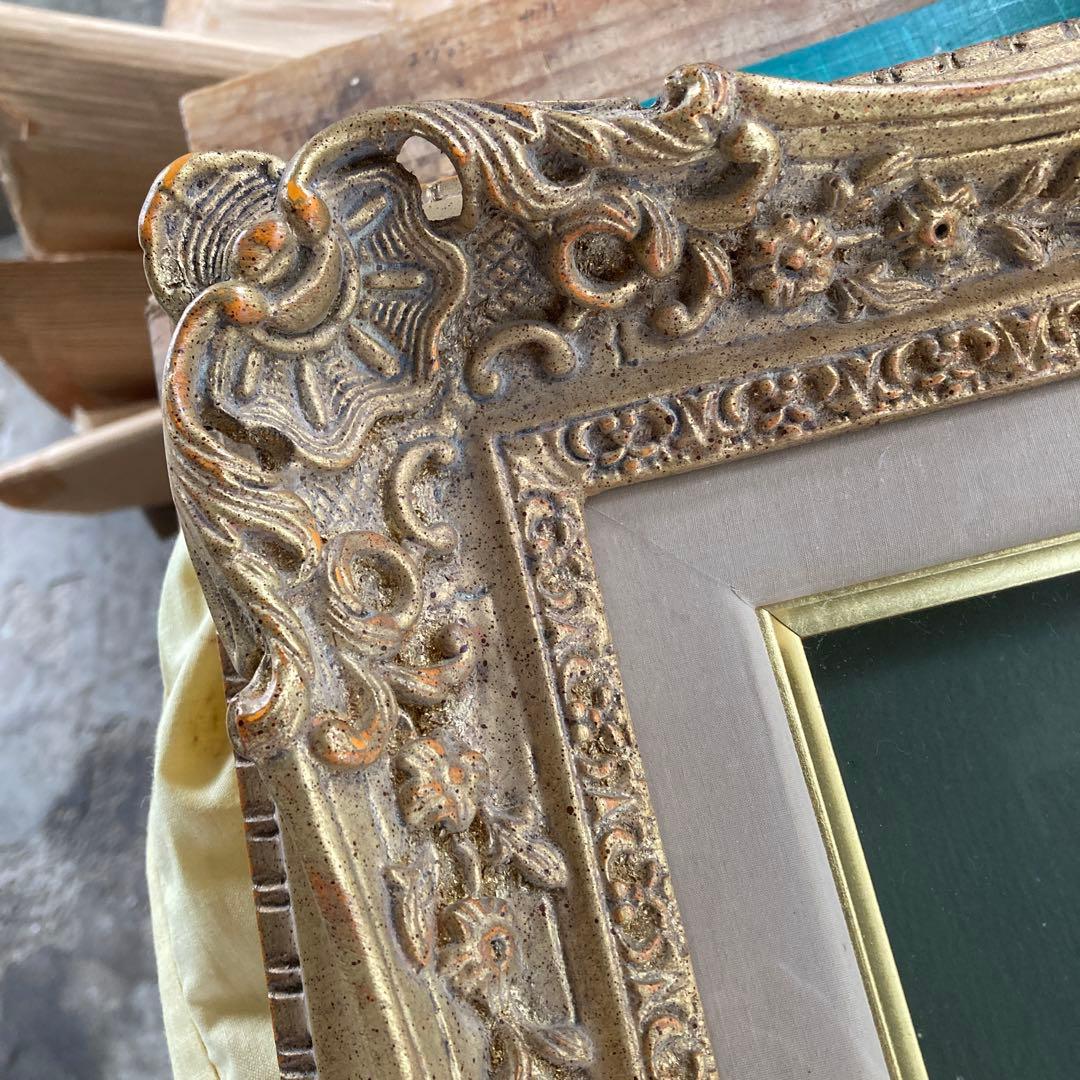 P10号 油彩額縁 ゴールドフレーム 金色 布カバー 箱付き