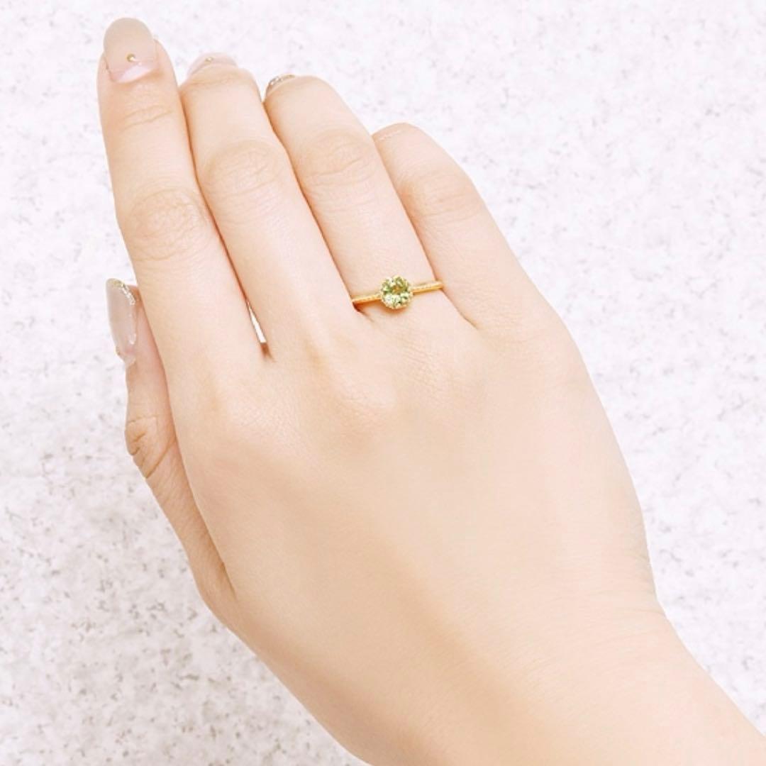 ツツミ　K10YG ペリドット　リング　13号