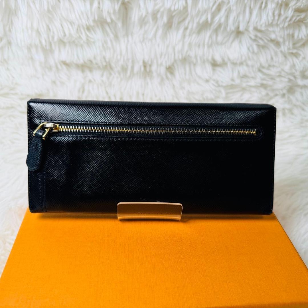 【セール中】PRADA サフィアーノレザー長財布 プラダ ブラック 2つ折り財布