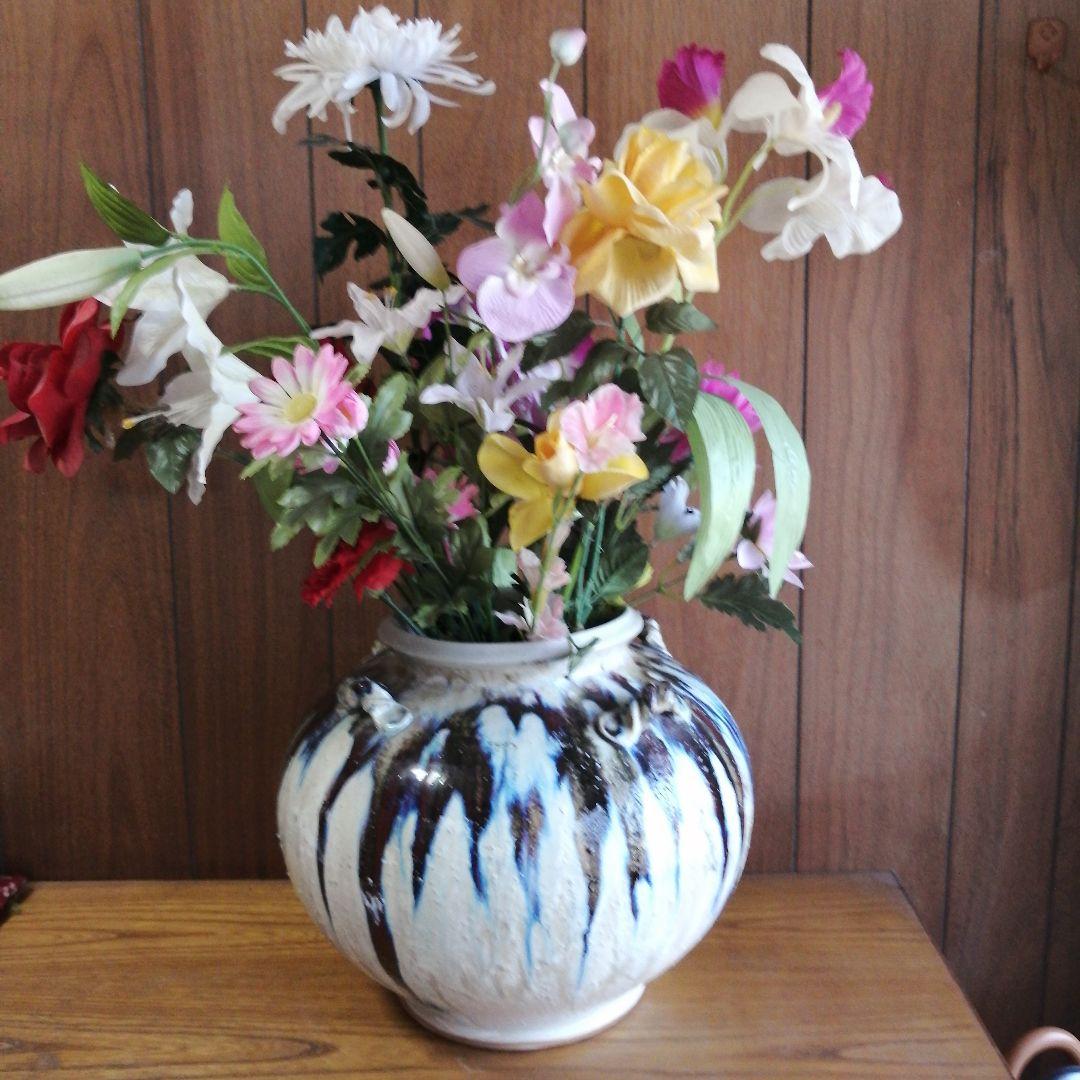 大壺花瓶　生花及び造花用(陶器)