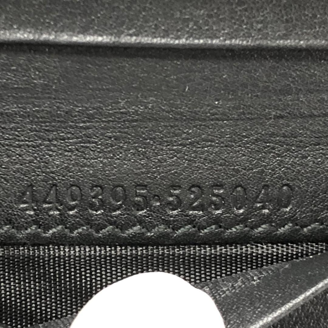 GUCCI グッチ マイクロシマ コンパクトジップ 財布 レザー ブラック