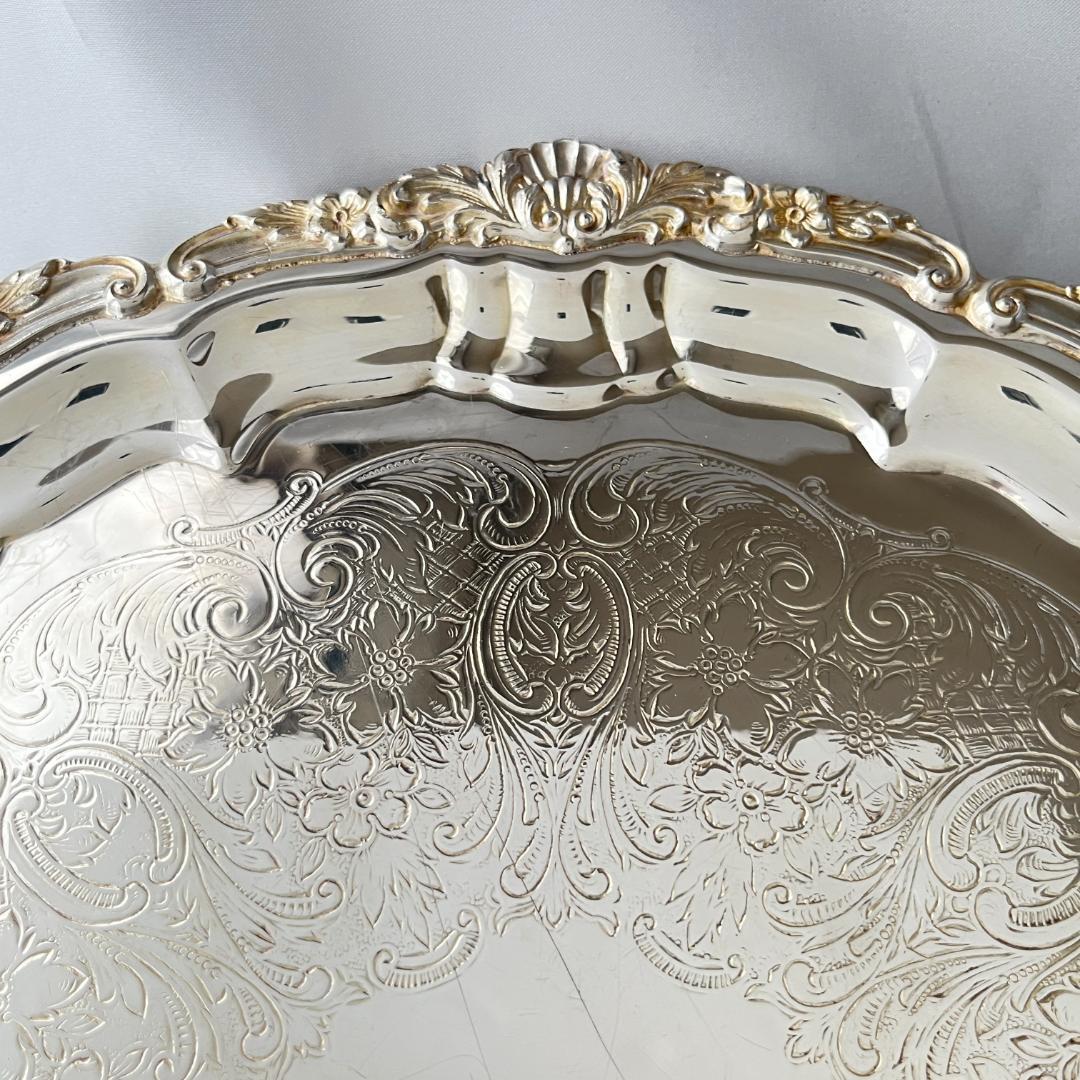 【POOLE】サルヴァ / ギャラリートレー【シルバープレート】31cm