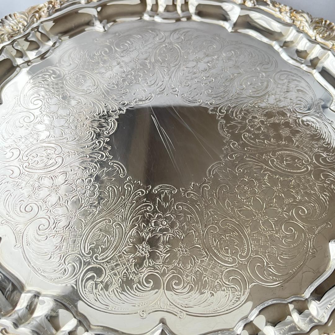 【POOLE】サルヴァ / ギャラリートレー【シルバープレート】31cm