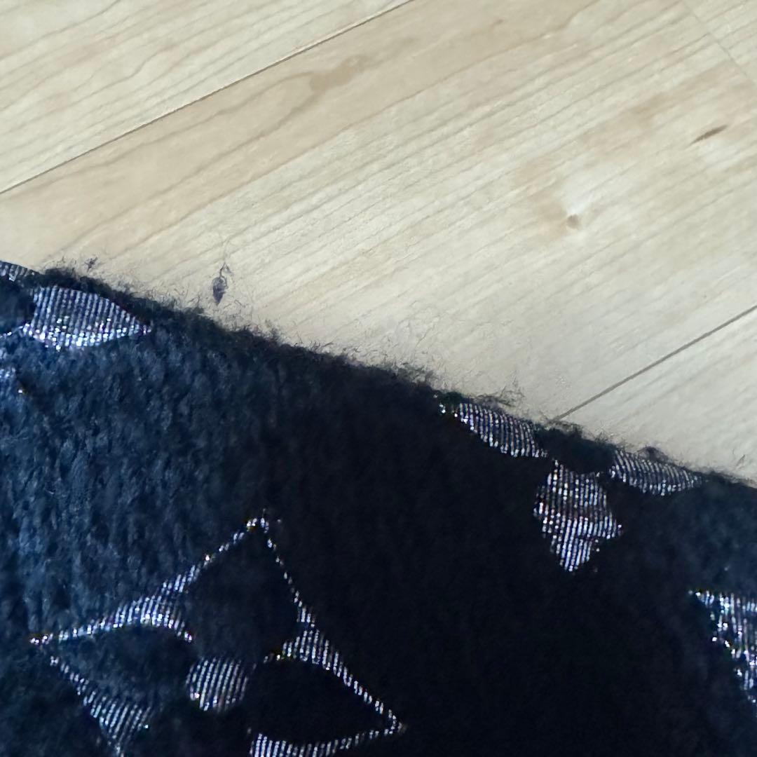 【期間限定セール】LOUISVUITTON ルイヴィトン　マフラー 黒 シルバー