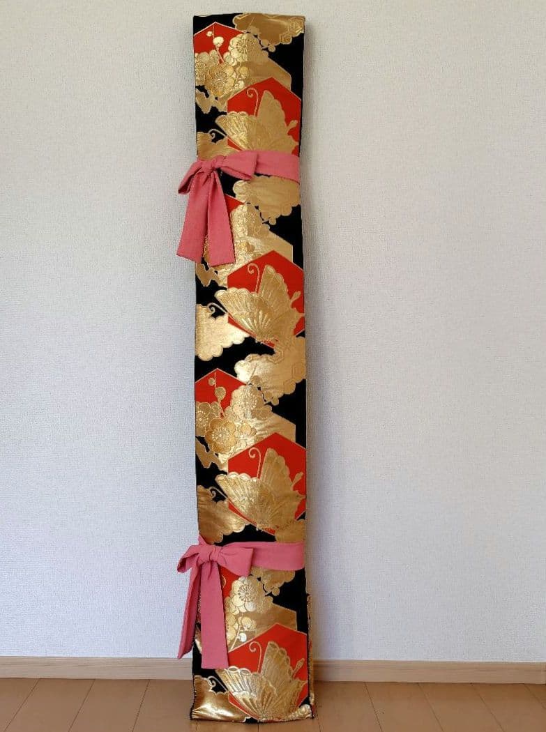 お琴カバー【蝶】着物帯 ゆたん油単ハンドメイド 和楽器 正絹 袋帯 山田流生田流