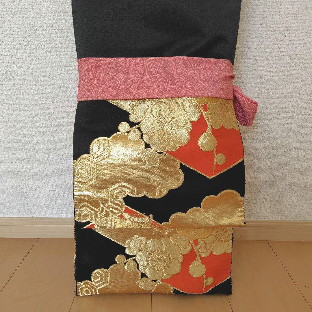 お琴カバー【蝶】着物帯 ゆたん油単ハンドメイド 和楽器 正絹 袋帯 山田流生田流