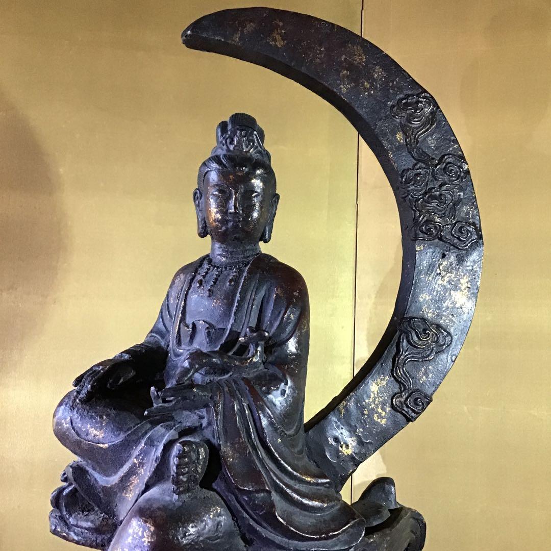 ￼波上月光観世音菩薩　鍍金仏　大明永樂年