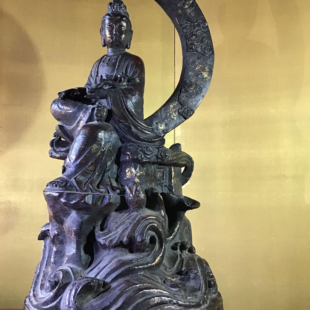 ￼波上月光観世音菩薩　鍍金仏　大明永樂年