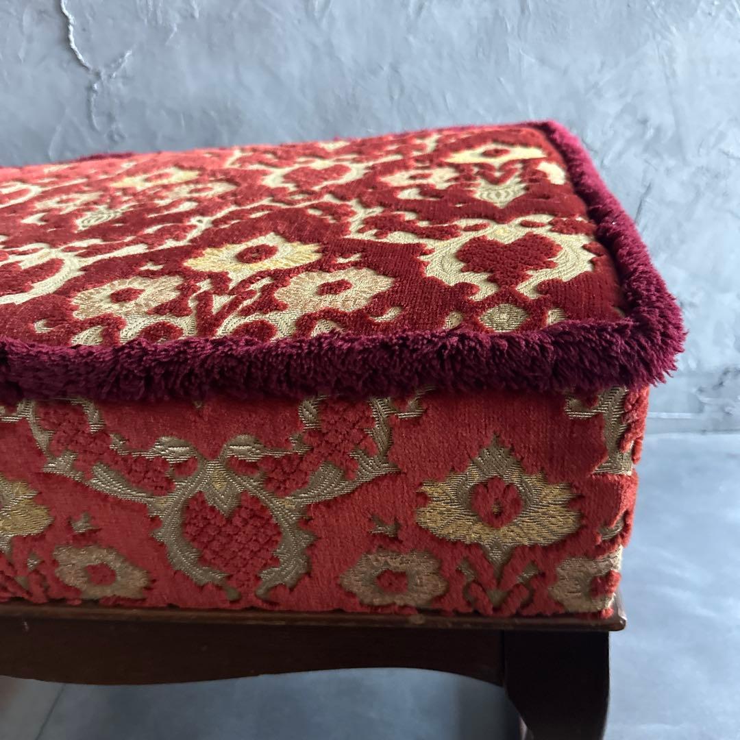 最終価格お値下げ❣️ヴィンテージスツール　金華織のような座面！とても素敵！