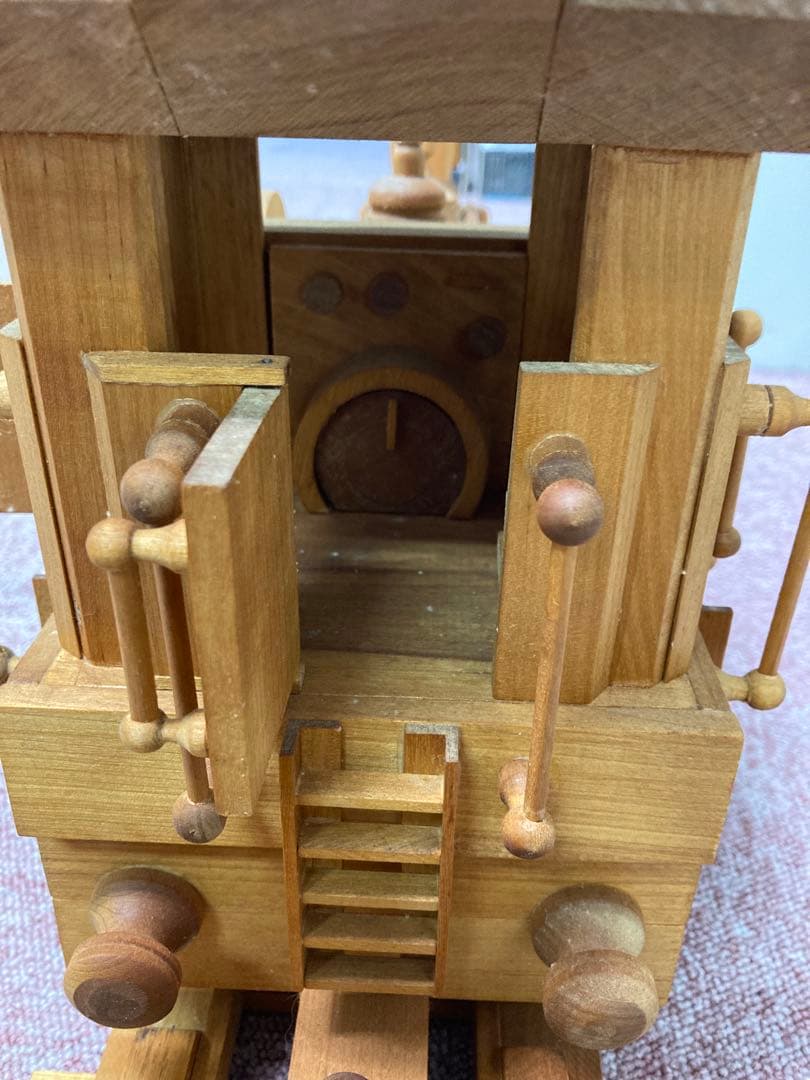 木製 蒸気機関車模型 約100cm レール付き