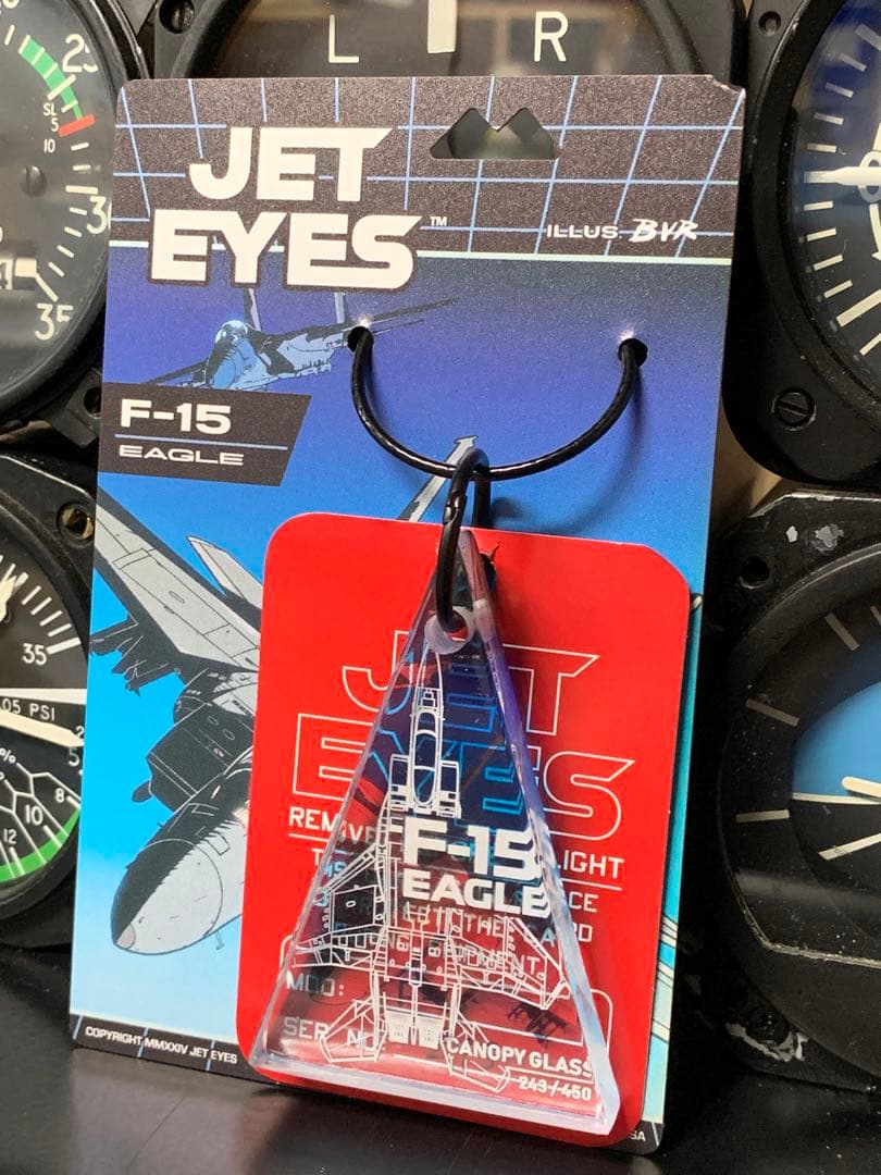 米空軍 戦闘機 F-15 イーグル キャノピー 実機タグ キーホルダー