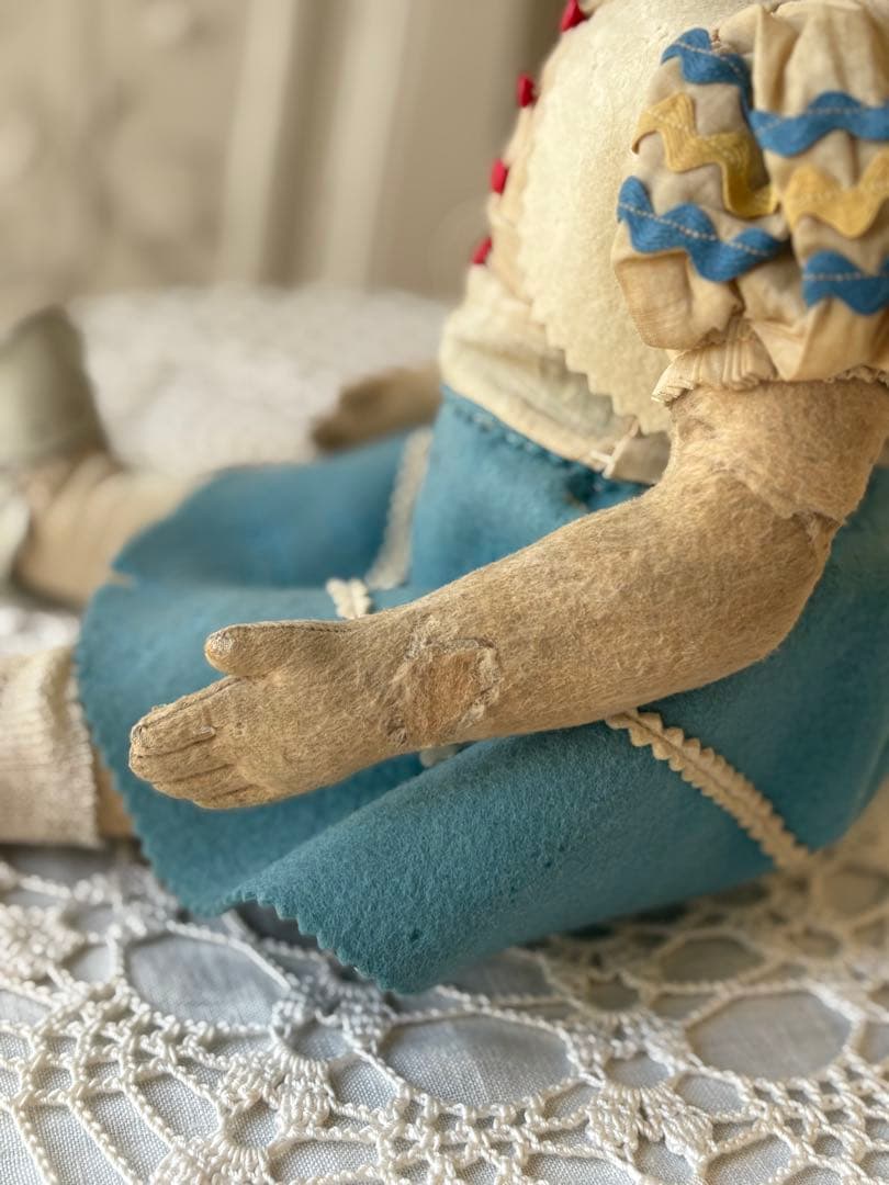 ♡ アンティーク　可愛い少女　オールド・レンチドール　LENCI フェルト人形