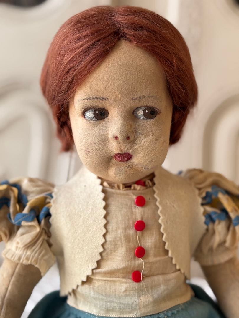 ♡ アンティーク　可愛い少女　オールド・レンチドール　LENCI フェルト人形