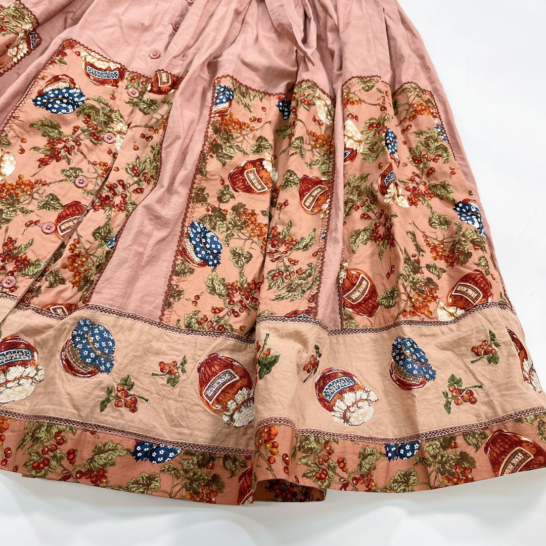 PINK HOUSE ピンクハウス 瓶ジャム フレア ロングスカート ピンク