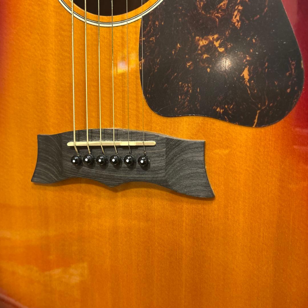 MorrisG-021 RBS 縦ロゴトップ単板フレイムマホガニー純正ギグバッグ