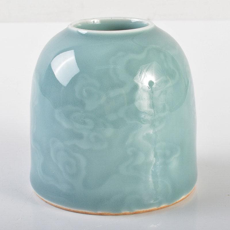 中国　大清乾隆年製　龍泉窯青磁　水孟　小壷　N　R6956E