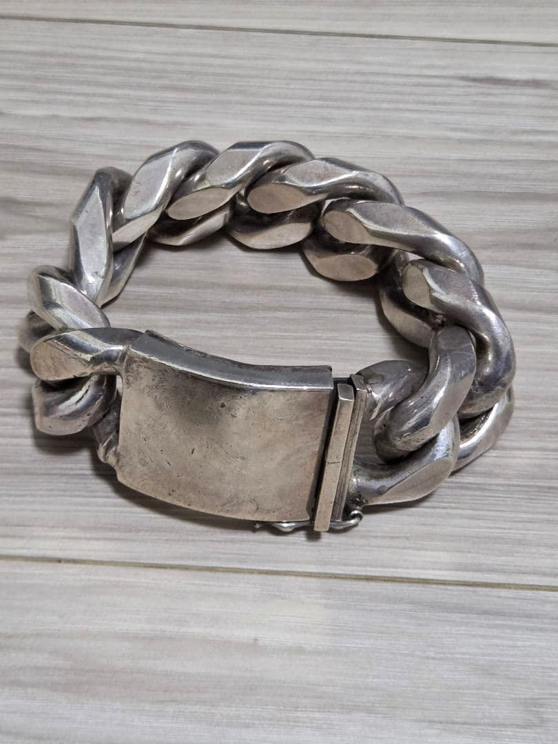 メキシコ製　537g極太シルバー チェーン ブレスレット銀買い取り相場より安い！