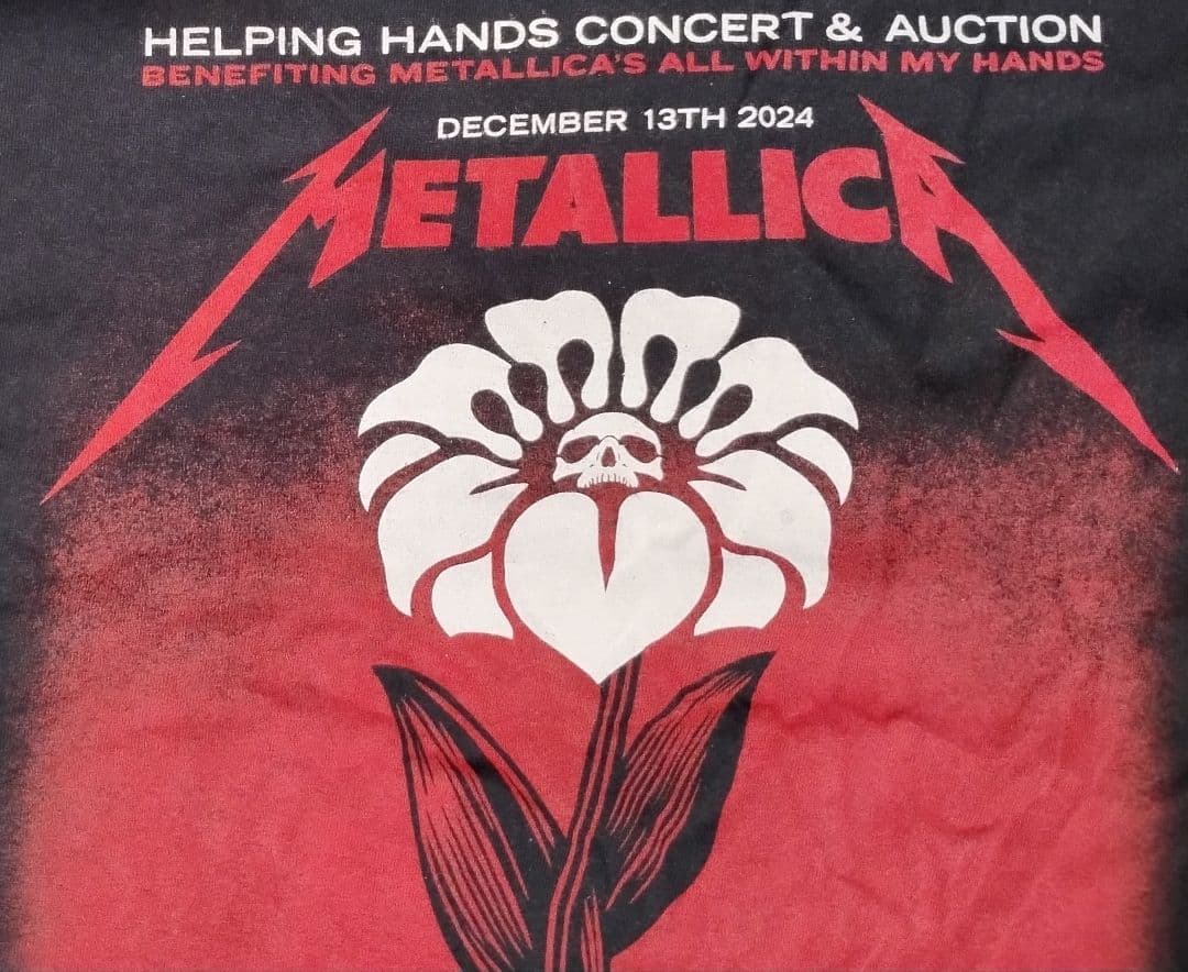 メタリカ 24年12月 ヘルピングハンズ@LA youtubeシアター Tシャツ
