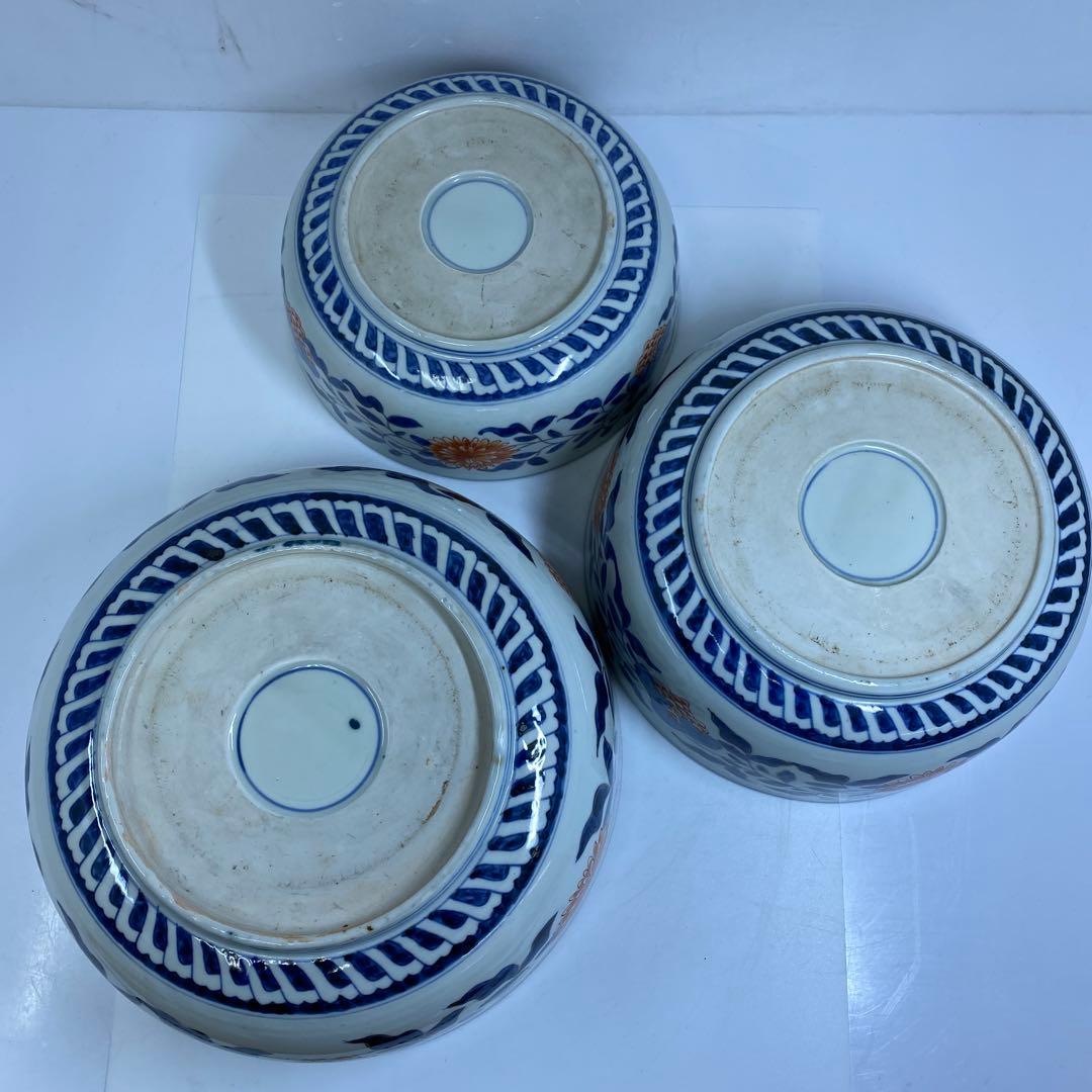 古伊万里　上手三ツ鉢　木箱付　東Y7-0217④トヒチサ