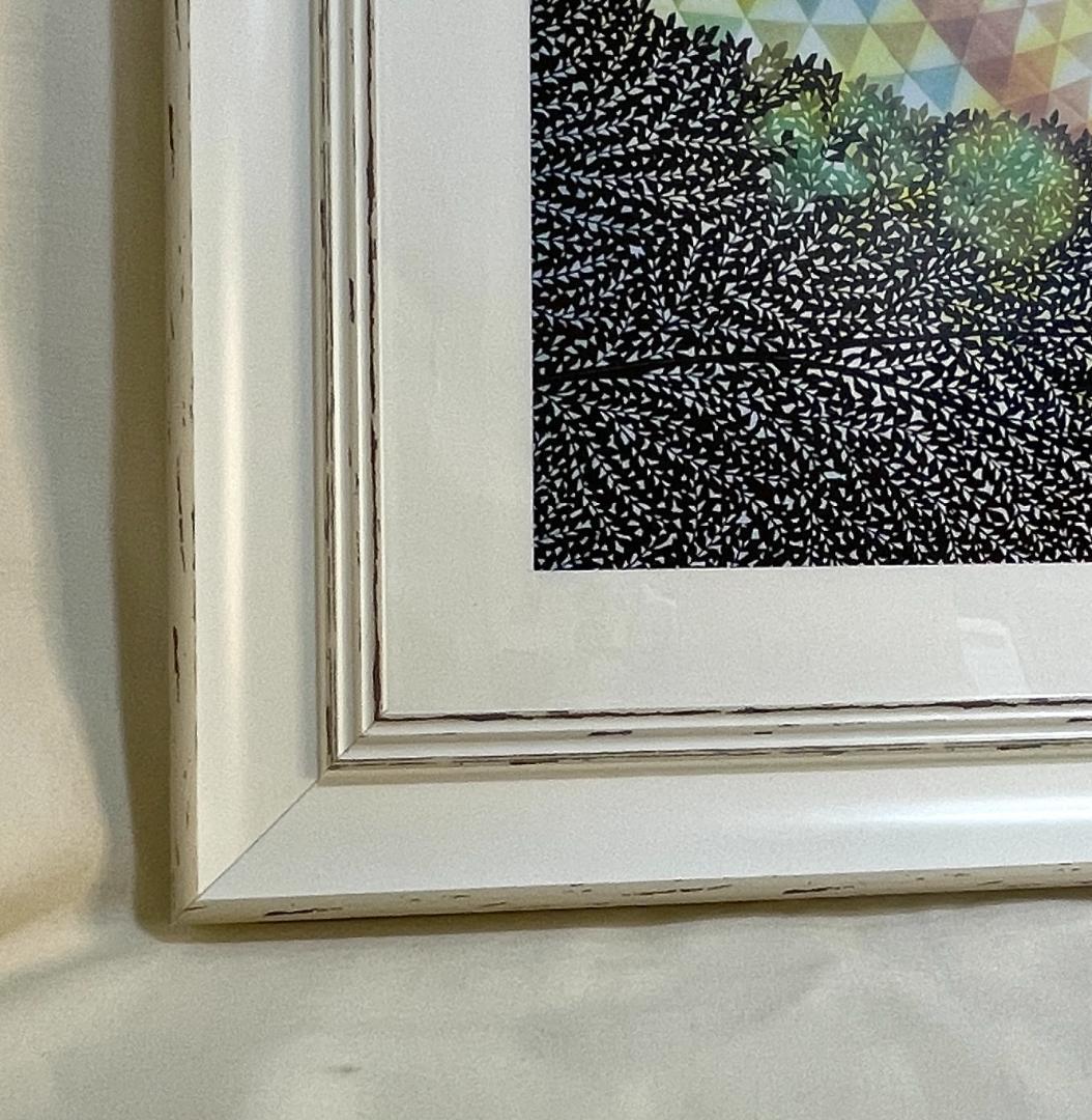 新品】藤城清治「太陽とコロポックル」ポスター 複製画　大サイズ額　48×48cm